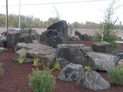 Black Basalt massed boulders