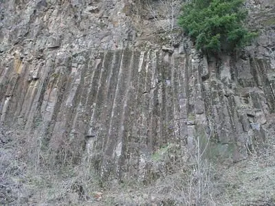 Columnar formation in quarry