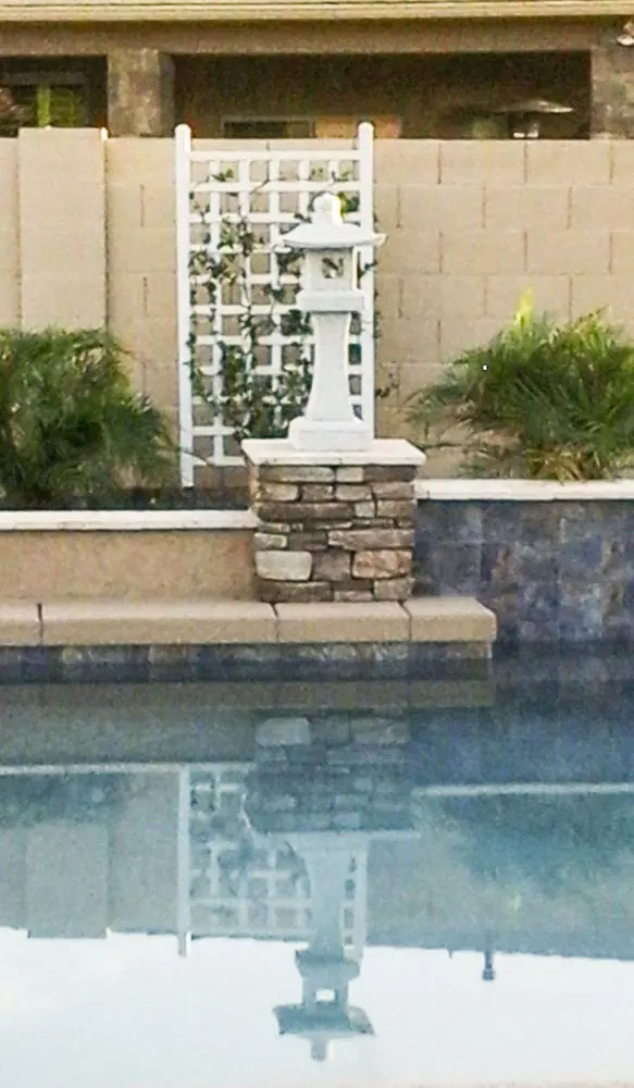 Hokkeji poolside at Riley home in Goodyear AZ