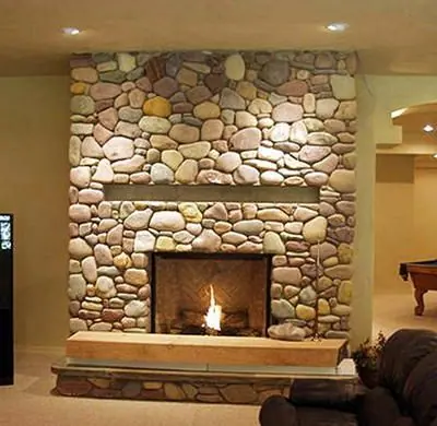 Rainbow Cobble Fireplace
