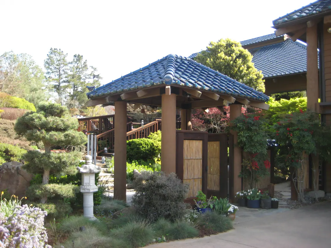 Sangatsu Do granite lantern in a customer's garden